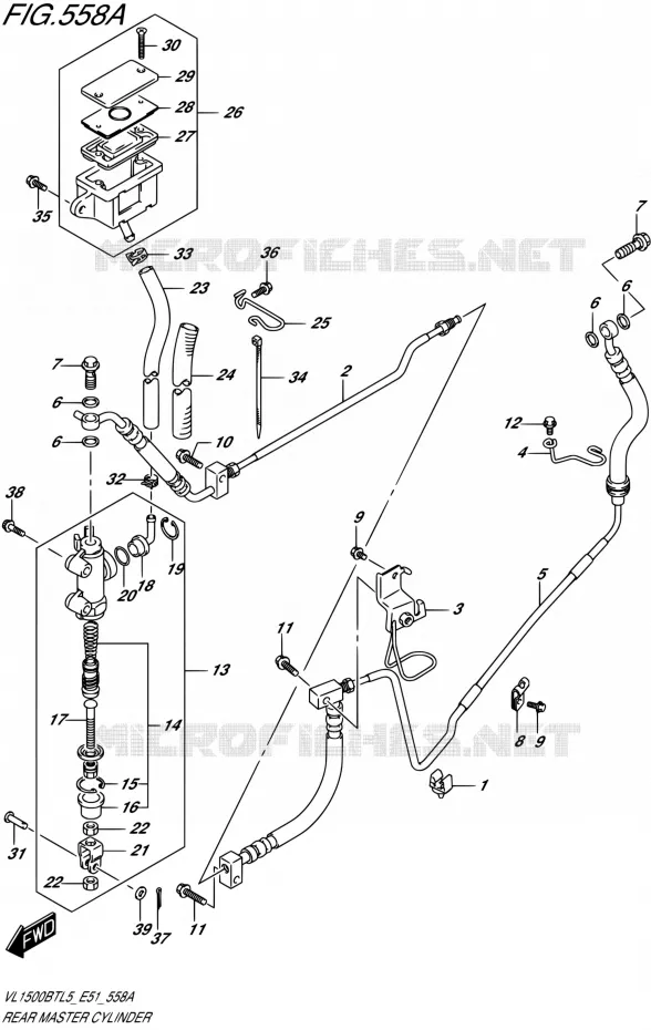 MAITRE CYLINDRE ARRIERE Suzuki MOTO 1500 INTRUDER 2015  VL1500BT L5 (E51)