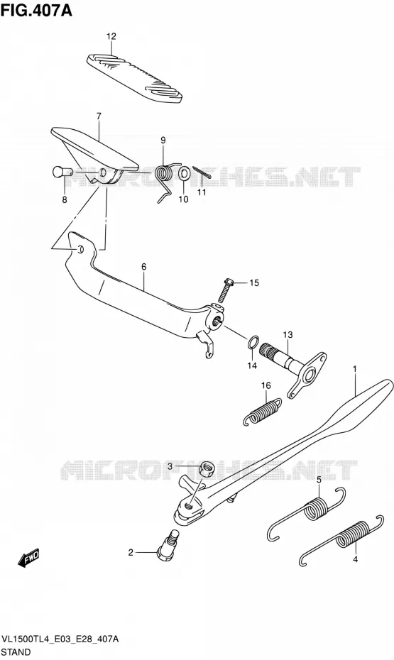 BEQUILLE Suzuki MOTO 1500 BOULEVARD 2014  VL1500T L4 (E03,E28,E33)