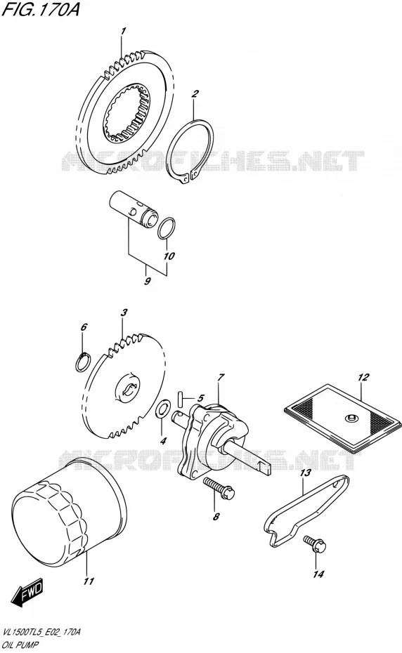 POMPE A HUILE Suzuki MOTO 1500 BOULEVARD 2015  VL1500T L5 (E19)