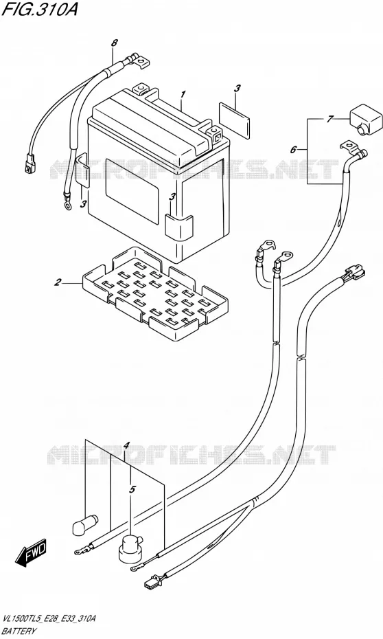 BATTERIE Suzuki MOTO 1500 BOULEVARD 2015  VL1500T L5 (E28,E33)