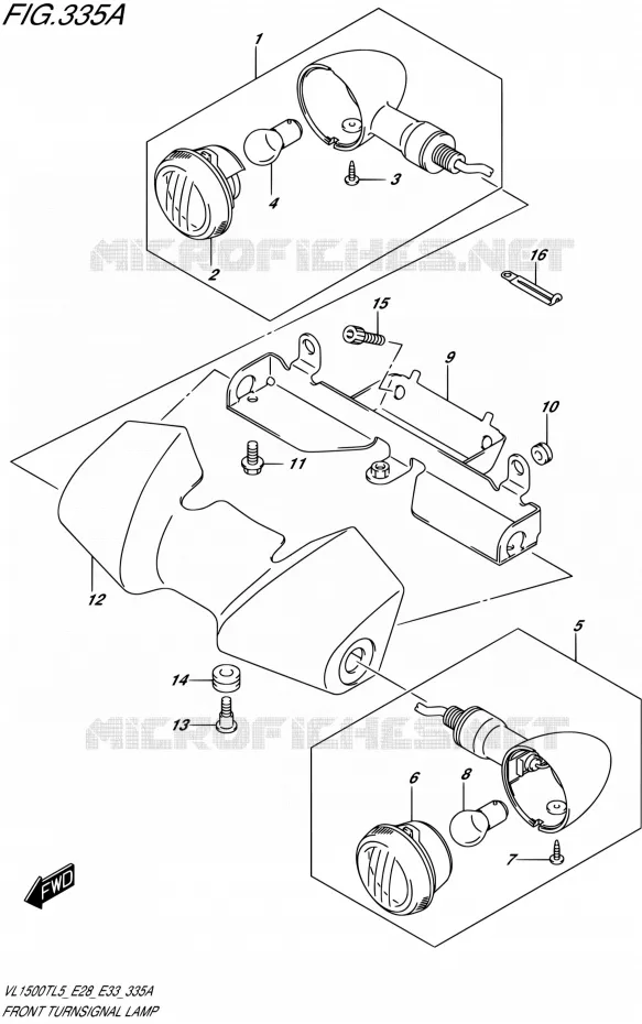 CLIGNOTANTS AVANT Suzuki MOTO 1500 BOULEVARD 2015  VL1500T L5 (E28,E33)