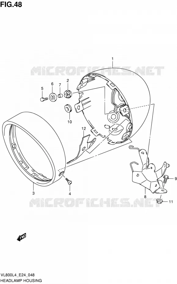 BOL DE PHARE Suzuki MOTO 800 INTRUDER 2014  VL800 L4/VL800T L4