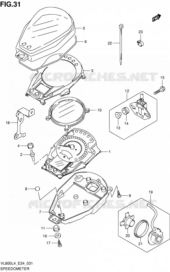 COMPTEUR (VL800TL4 E24) Suzuki MOTO 800 INTRUDER 2014  VL800 L4/VL800T L4