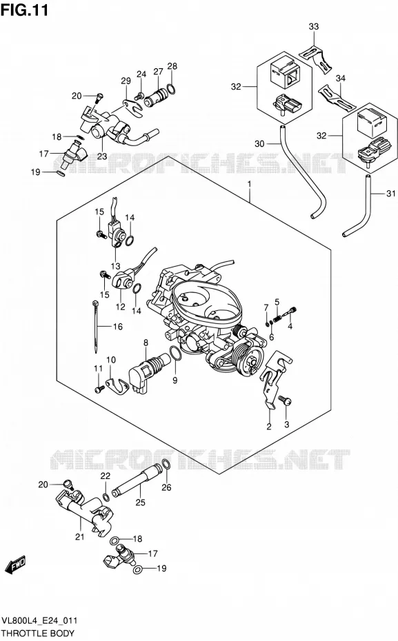 CORPS DE PAPILLON Suzuki MOTO 800 INTRUDER 2014  VL800 L4/VL800T L4