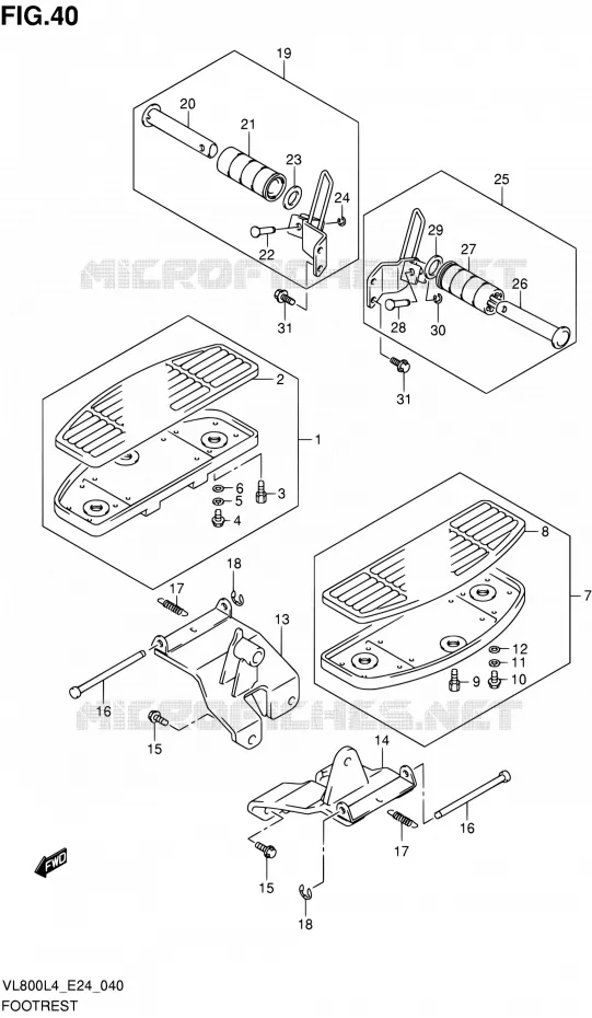 REPOSE PIED Suzuki MOTO 800 INTRUDER 2014  VL800 L4/VL800T L4