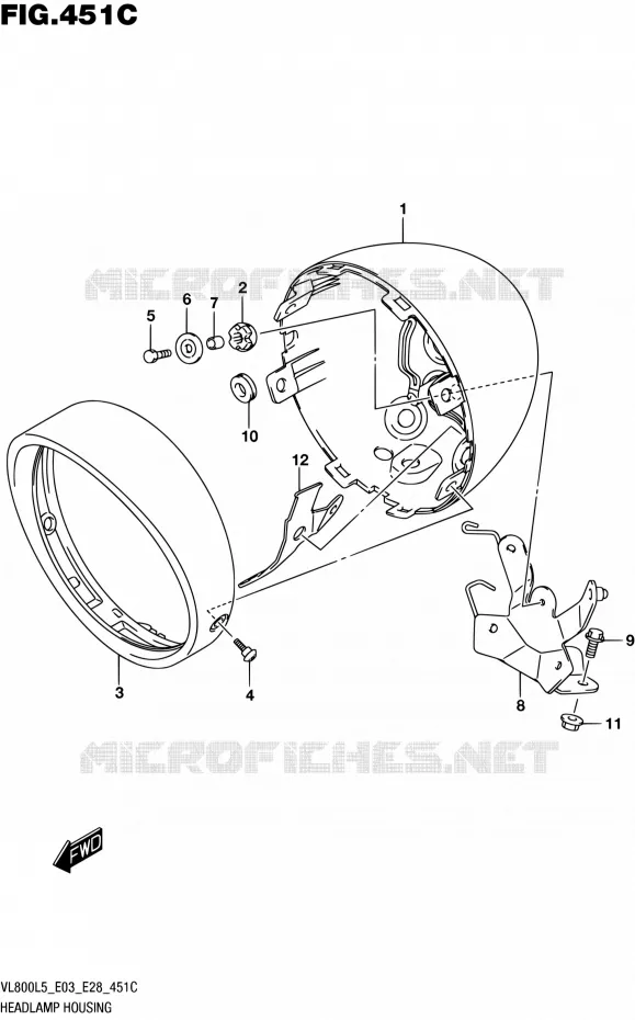 BOL DE PHARE (VL800TL5 E03) Suzuki MOTO 800 BOULEVARD 2015  VL800 L5/VL800T L5