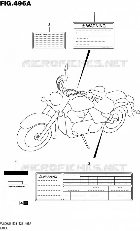 ETIQUETTE (VL800L5 E03) Suzuki MOTO 800 BOULEVARD 2015  VL800 L5/VL800T L5