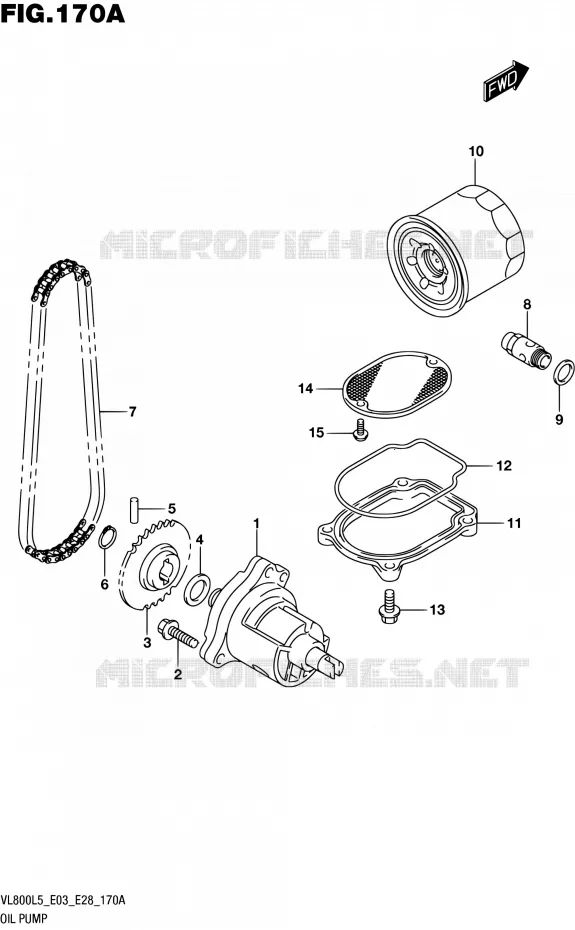 POMPE A HUILE Suzuki MOTO 800 BOULEVARD 2015  VL800 L5/VL800T L5