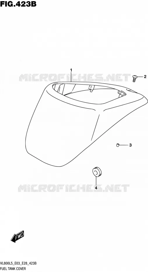 RESERVOIR D'ESSENCE - COUVERCLES (VL800L5 E33) Suzuki MOTO 800 BOULEVARD 2015  VL800 L5/VL800T L5