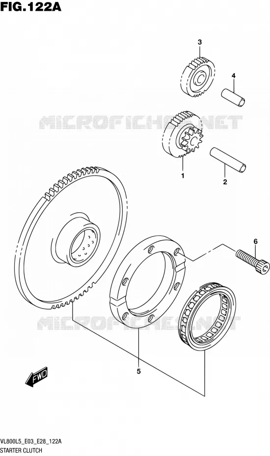 ROUE LIBRE DE DEMARREUR Suzuki MOTO 800 BOULEVARD 2015  VL800 L5/VL800T L5