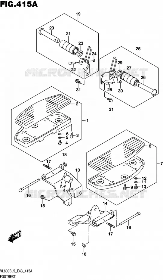 REPOSE PIED Suzuki MOTO 800 INTRUDER 2015  VL800B L5 (E43)