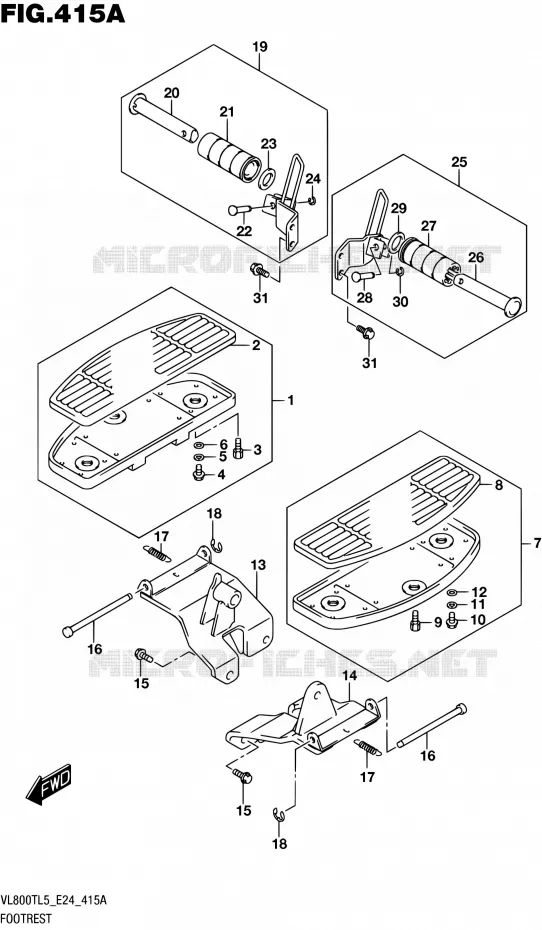 REPOSE PIED Suzuki MOTO 800 BOULEVARD 2015  VL800T L5 (E24)