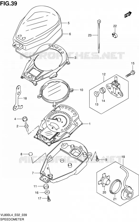 COMPTEUR (VL800L4 E02) Suzuki MOTO 800 INTRUDER 2014  VL80UE L4 (E19)