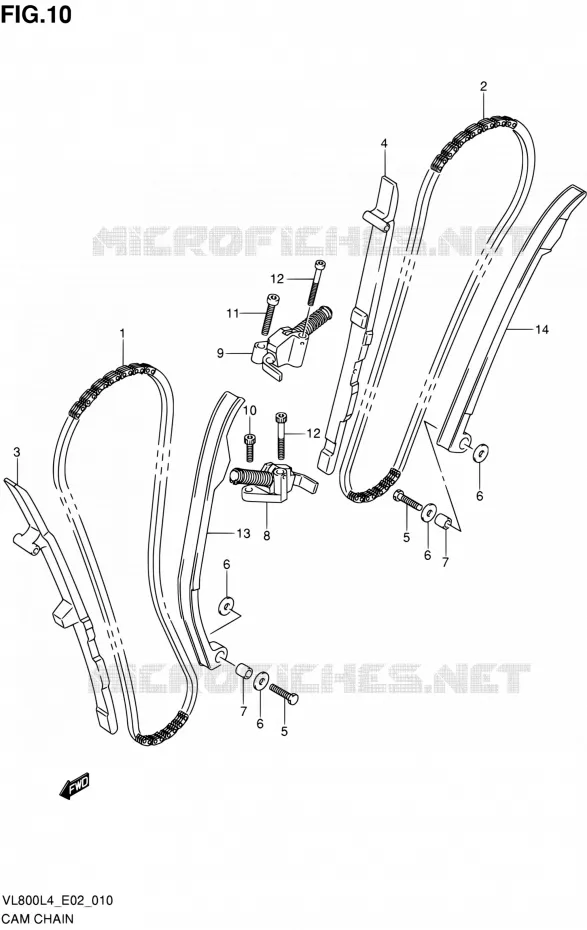 DISTRIBUTION Suzuki MOTO 800 INTRUDER 2014  VL80UE L4 (E19)