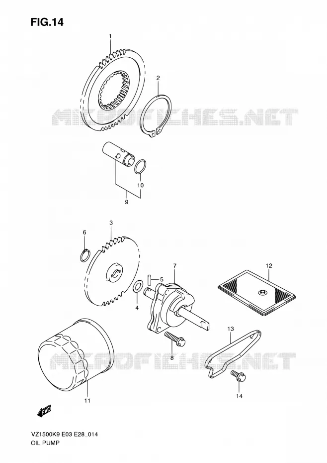 POMPE A HUILE Suzuki MOTO 1500 BOULEVARD 2010  VZ1500 L0 (E33)