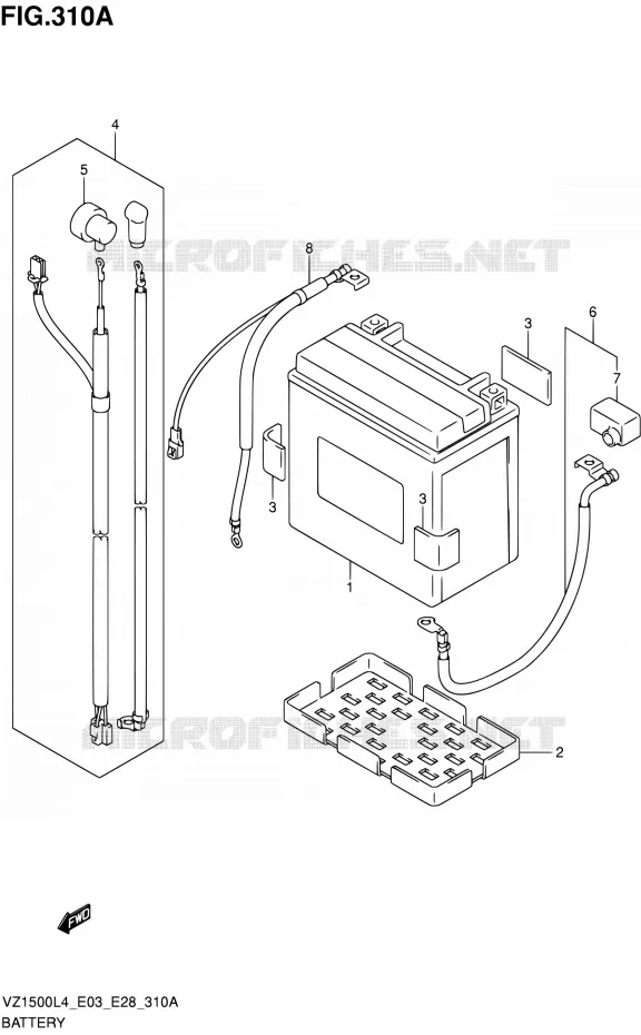 BATTERIE Suzuki MOTO 1500 BOULEVARD 2014  VZ1500 L4 (E03,E28,E33)