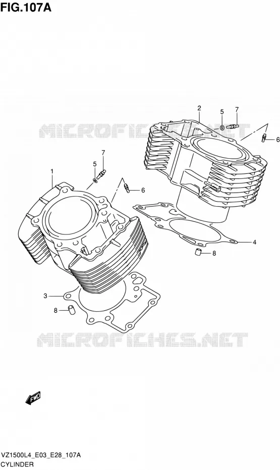CYLINDRE Suzuki MOTO 1500 BOULEVARD 2014  VZ1500 L4 (E03,E28,E33)