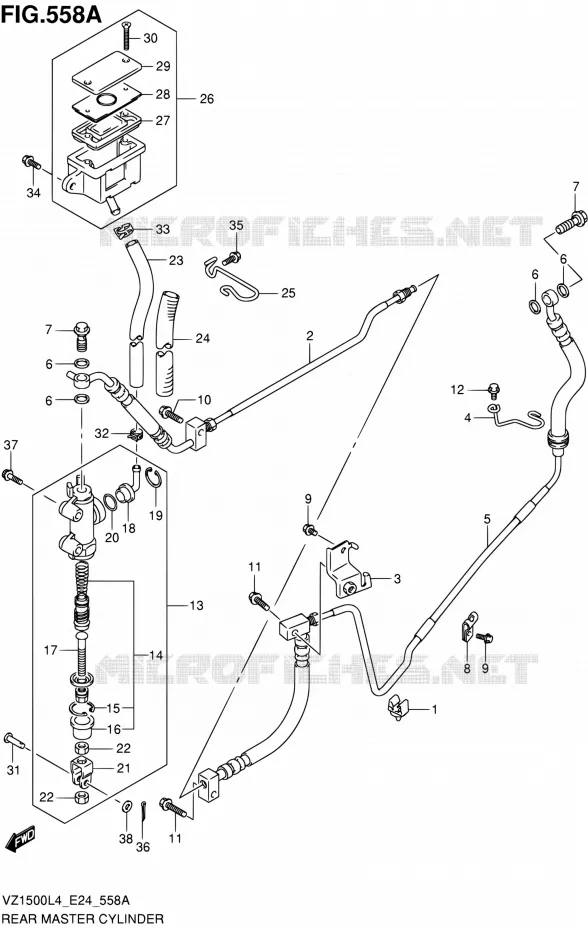 MAITRE CYLINDRE ARRIERE Suzuki MOTO 1500 BOULEVARD 2014  VZ1500 L4 (E24)