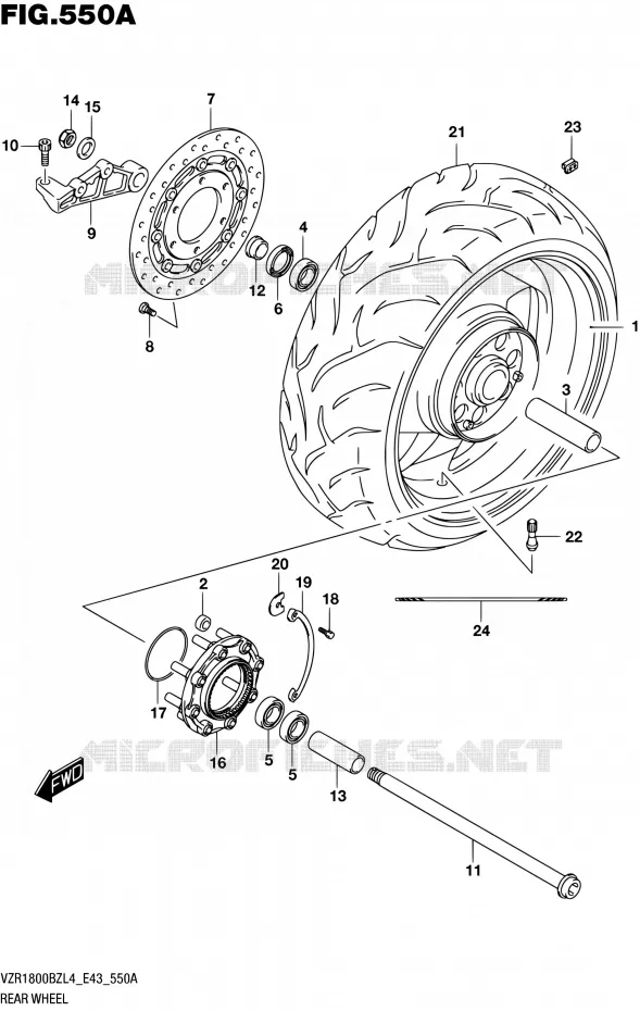 ROUE ARRIERE Suzuki MOTO 1800 BOULEVARD 2014  VZR1800BZ L4 (E43)