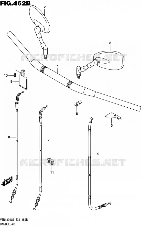 GUIDON (VZR1800L5 E19) Suzuki MOTO 1800 INTRUDER 2015  VZR1800UF L5 (E19)