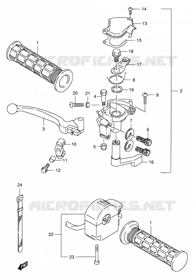 LEVIER DE FREIN AVANT Suzuki QUAD 80 QUADSPORT 2002  LT80 K6 (P19)