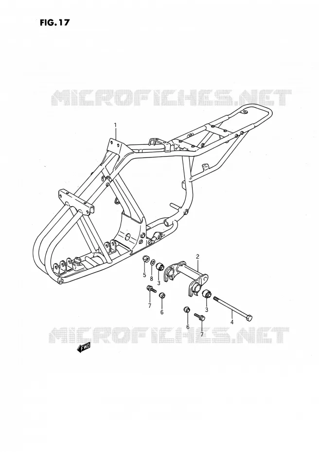 CADRE Suzuki QUAD 80 QUADSPORT 1995  LT80 S (P01,P02)