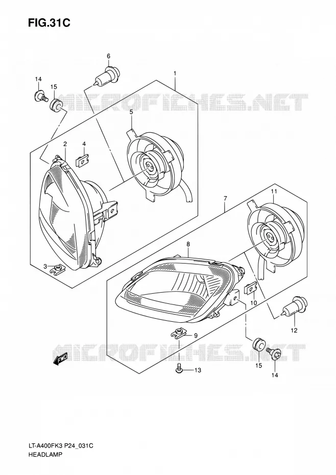 PHARE (MODEL K6/K7) Suzuki QUAD 400 EIGER 2011  LT-A400F K7 (P17,P24)