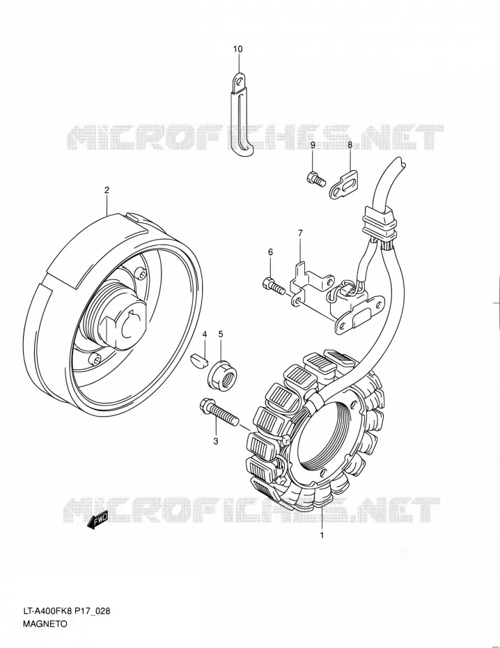 ALLUMAGE ROTOR - STATOR (LT-A400FK8/FK9) Suzuki QUAD 400 EIGER 2010  LT-A400F L0 (P17,P24)