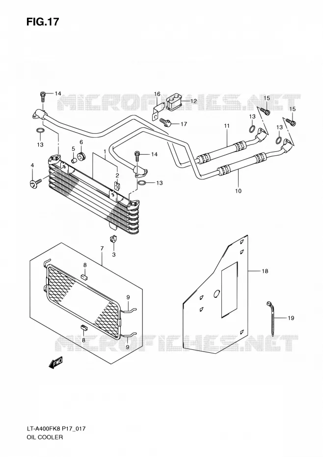 RADIATEUR D'HUILE Suzuki QUAD 400 EIGER 2012  LT-A400F L0 (P17,P24)