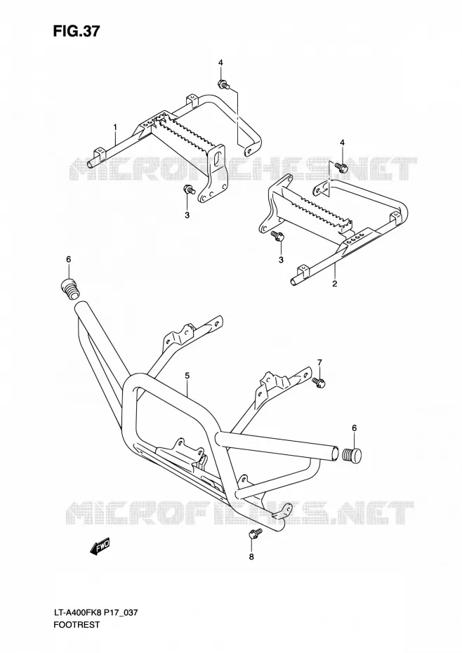 REPOSE PIED Suzuki QUAD 400 EIGER 2012  LT-A400F L0 (P17,P24)