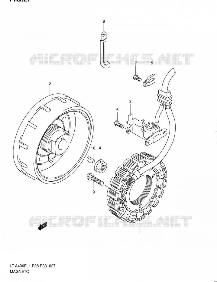 ALLUMAGE ROTOR - STATOR Suzuki QUAD 400 KINGQUAD 2011  LT-A400F L1/LT-A400FZ L1 (P03,P28,P33)