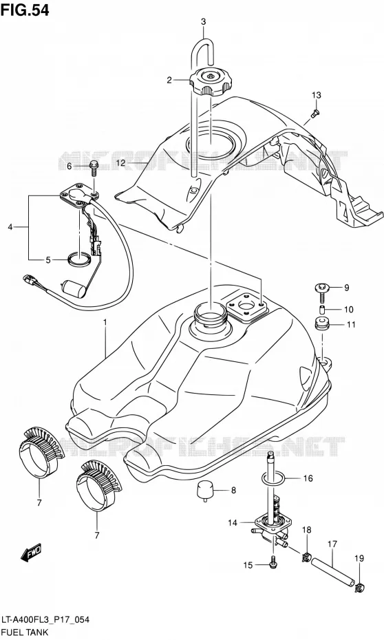RESERVOIR D'ESSENCE Suzuki QUAD 400 KINGQUAD 2013  LT-A400F L3/LT-A400FZ L3 (P17,P24)