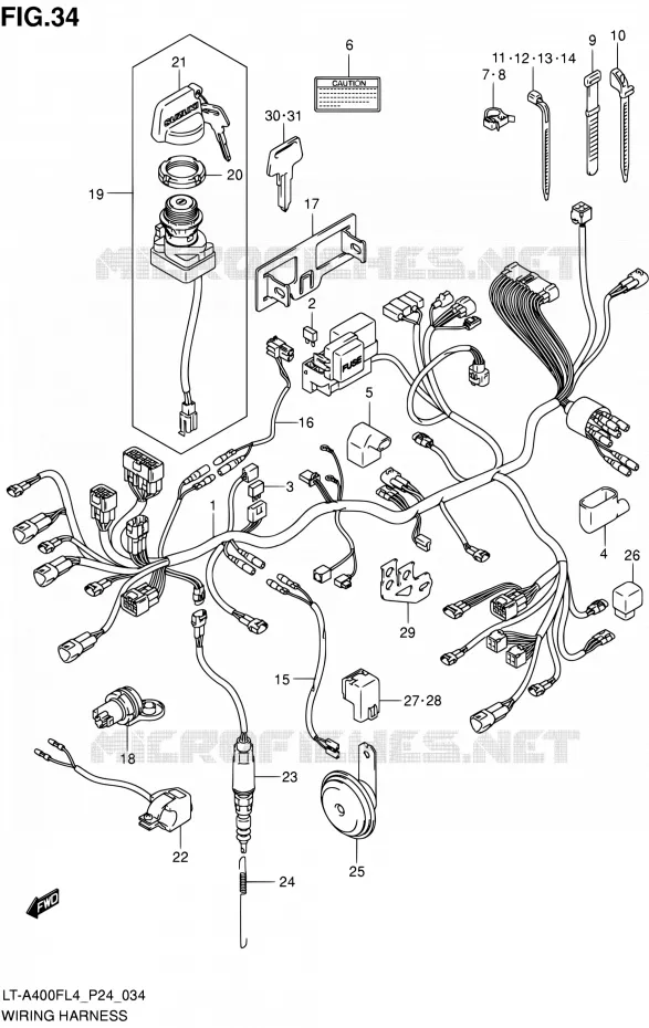 FAISCEAU ELECTRIQUE Suzuki QUAD 400 KINGQUAD 2014  LT-A400F L4 (P24)