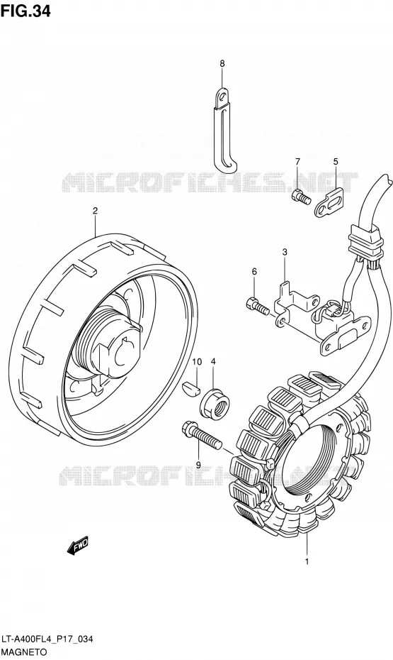 ALLUMAGE ROTOR - STATOR Suzuki QUAD 400 KINGQUAD 2014  LT-A400F L4/LT-A400FZ L4 (P17)