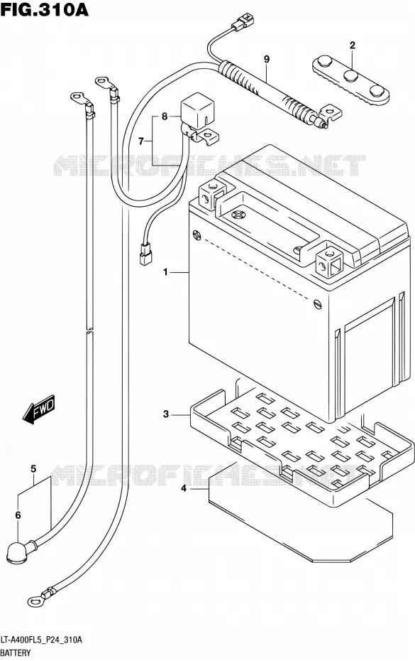 BATTERIE Suzuki QUAD 400 KINGQUAD 2015  LT-A400F L5 (P24)