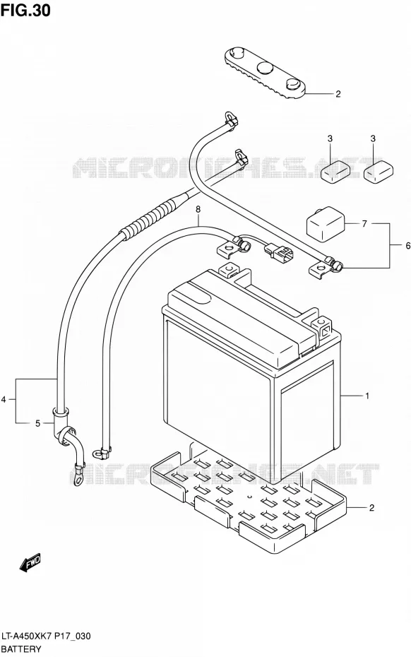 BATTERIE Suzuki QUAD 450 KINGQUAD 2010  LT-A450X L0 (P17,P24)