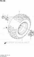 ROUE ARRIERE DROITE (LT A500XZL4 P28) pour Suzuki KINGQUAD 500 2014