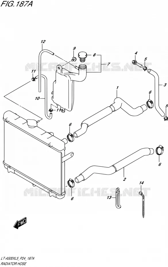 DURITE DE RADIATEUR Suzuki QUAD 500 KINGQUAD 2015  LT-A500X L5 (P24)