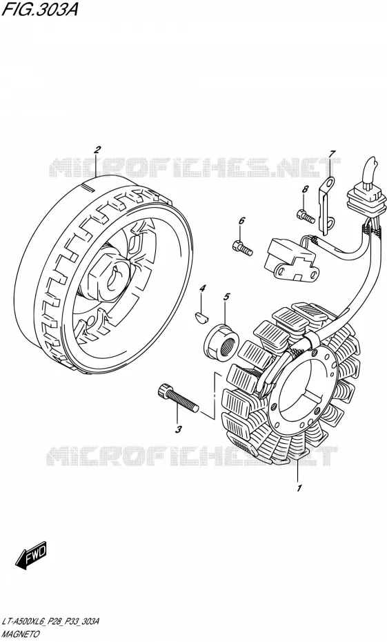 ALLUMAGE ROTOR - STATOR Suzuki QUAD 500 KINGQUAD 2016  LT-A500X L6/LT-A500XZ L6 (P28,P33)