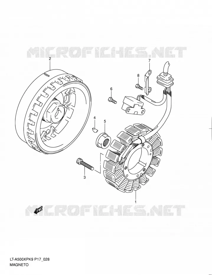ALLUMAGE ROTOR - STATOR Suzuki QUAD 500 KINGQUAD 2010  LT-A500XP L0 (P17,P24)
