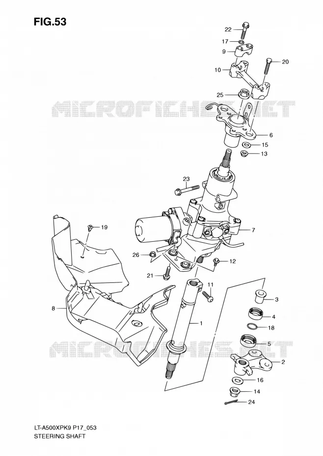 COLONNE DE DIRECTION Suzuki QUAD 500 KINGQUAD 2010  LT-A500XP L0 (P17,P24)