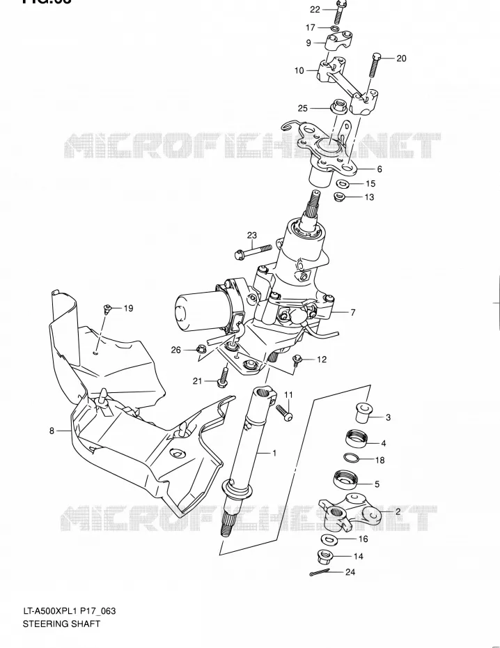 COLONNE DE DIRECTION Suzuki QUAD 500 KINGQUAD 2011  LT-A500XP L1 (P17,P24)