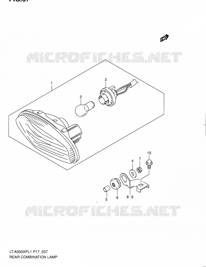ENSEMBLE FEU ARRIERE (LT-A500XPL1 P24) Suzuki QUAD 500 KINGQUAD 2011  LT-A500XP L1 (P17,P24)