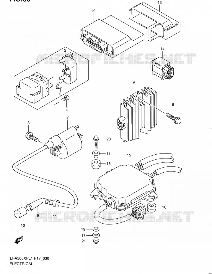 PARTIE ELECTRIQUE (LT-A500XPL1 P17) Suzuki QUAD 500 KINGQUAD 2011  LT-A500XP L1 (P17,P24)