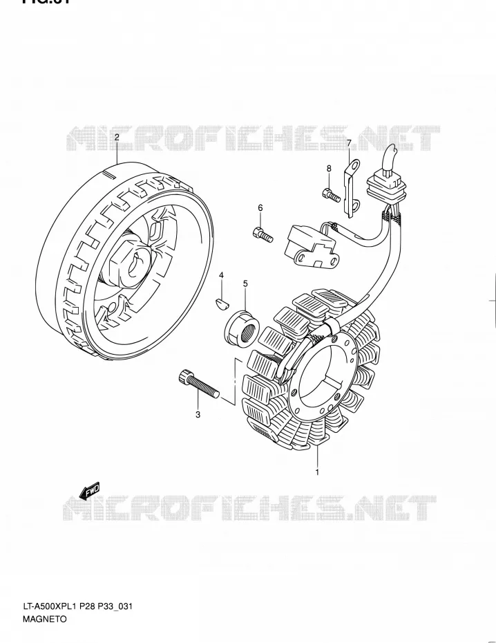 ALLUMAGE ROTOR - STATOR Suzuki QUAD 500 KINGQUAD 2011  LT-A500XP L1/LT-A500XPZ L1 (P03,P28,P33)