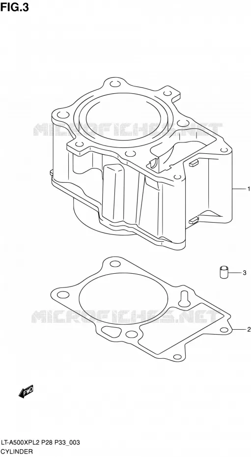 CYLINDRE Suzuki QUAD 500 KINGQUAD 2012  LT-A500XP L2/LT-A500XPZ L2 (P03,P28,P33)