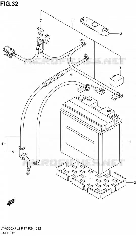 BATTERIE Suzuki QUAD 500 KINGQUAD 2012  LT-A500XP L2/LT-A500XPZ L2 (P17,P24)