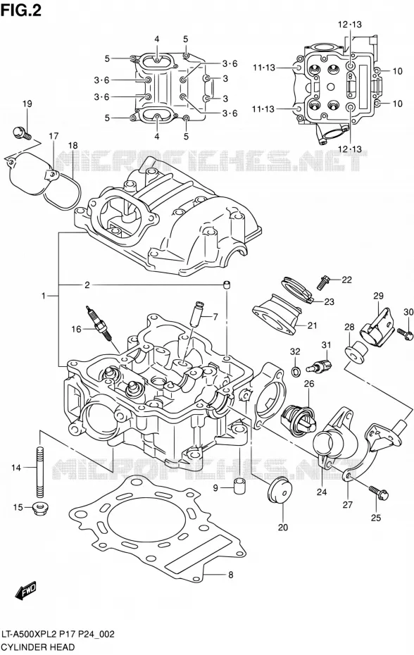 CULASSE Suzuki QUAD 500 KINGQUAD 2012  LT-A500XP L2/LT-A500XPZ L2 (P17,P24)