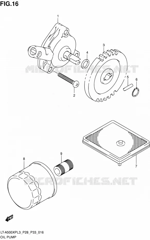 POMPE A HUILE Suzuki QUAD 500 KINGQUAD 2013  LT-A500XP L3/LT-A500XPZ L3 (P03,P28,P33)