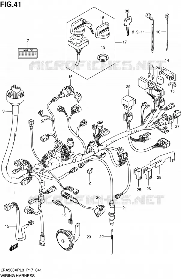 FAISCEAU ELECTRIQUE (LT-A500XPL3 P24) Suzuki QUAD 500 KINGQUAD 2013  LT-A500XP L3/LT-A500XPZ L3 (P17,P24)